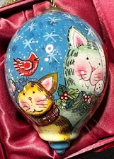 Ne'Qwa Art Christmas Ornament "Holiday Cats" by Susan Winget 628