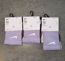 NIKE TRAIL Running Socks LOT 3 Pair 2 Ankle 1 Crew W9.5-11 M8-9.5 Wool Blend