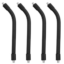 7.9" Gooseneck, 4Pcs 1/4"-20 Male to Male Thread Flexible Tube, Black