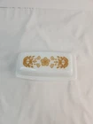 PYREX VINTAGE MCM RETRO BUTTERFLY GOLD GLASS BUTTER DISH COVERED