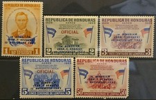 Honduras MVLH Scott C325C330 Death Of JFK 1964 F-VF Official Airmail Short Set