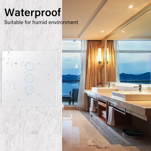 Tuya WiFi Smart Light Switch Glass Touch Wall Panel App Remote Control 1~4 Gang - Picture 7 of 11