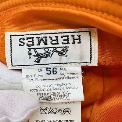 Authentic HERMES Bucket Hat Size:56 Orange Polyester Authentic HERMES Bucket Hat Size:56 Orange Polyester