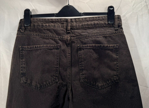 Womens Brown Jeans UK 12 Threadbare Chocolate Wide Leg High Waist Zip - Picture 13 of 21