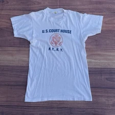 Vintage Screen Stars U.S. Court House New York NY Souvenir Shirt Sz M Faded 80s