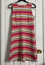 Michael Kors Women Multicolor Pink White Sleeveless Dress Size M (D100
