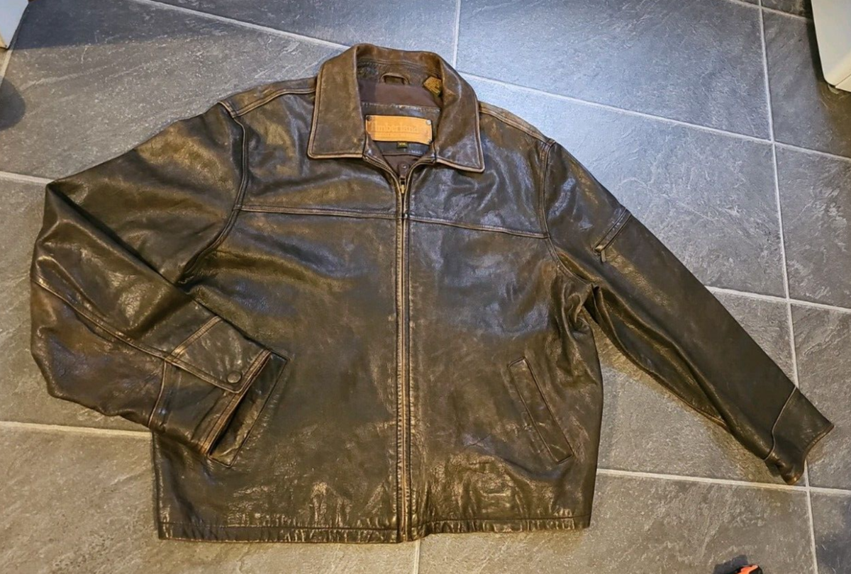VTG TIMBERLAND WEATHERGEAR COWHIDE LEATHER JACKET SZ 2XL | eBay