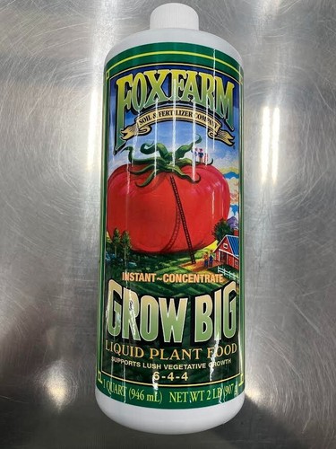 FoxFarm Grow Big Soil Liquid Nutrient Plant Fertilizer, 32oz (1 Quart Bottle)
