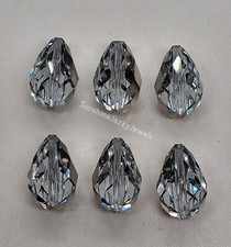 6pc Swarovski Crystal Comet Argent Light CAL 18x12mm Teardrop 5500 Beads
