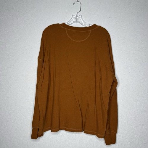 Camisa Henley de manga larga naranja quemada Free Assembly “Brown Brick” para mujer talla XL - Imagen 2 de 6