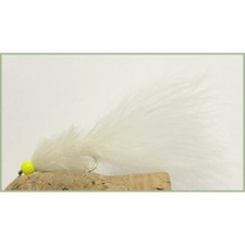 Hothead Trout Flies, 12 x Hothead Slix - White Lime Bead, Hotheads, Trout Flies