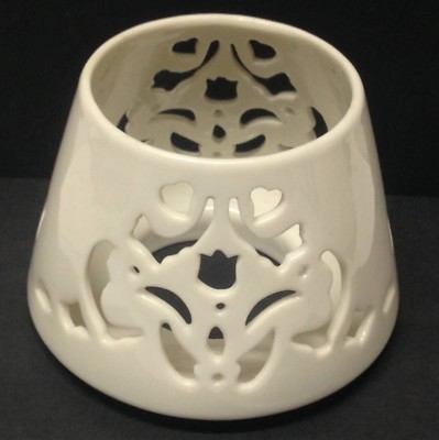 Home Interiors PRESTON PIERCED TULIP Cut Outs LARGE JAR CANDLE SHADE New 22 oz 