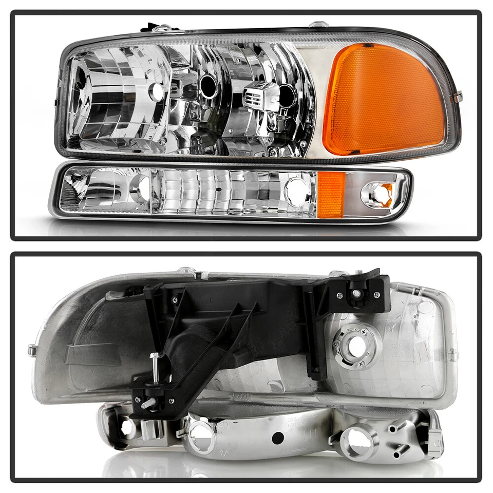 Faros GMC Sierra 1500 Yukon 1999-2006 con lámpara de luz de señal de parachoques izquierda+derecha Foto 3 de 4
