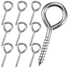 10 Pack 3.2 Inches Screw Eyes Heavy Duty Screw In Eye Hooks For Securing Cables