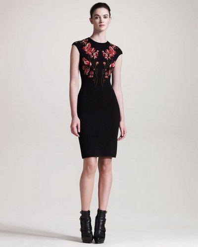 Alexander McQueen black red intarsia 