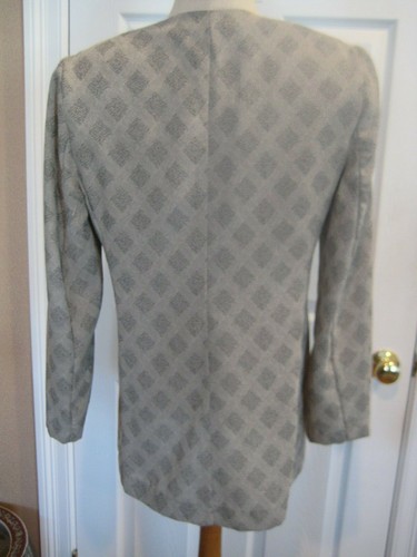 VTG NWOTS Ali Miles Long Sleeve Blazer Suit Jacket Gray Stripe Button Sz 4 Women - Picture 2 of 8