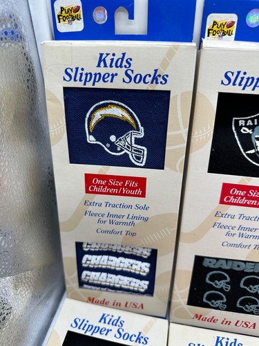 NEW ONE PAIR KIDS SLIPPER SOCKS ONE SIZE FITS YOUTH NFL MLB MADE IN USA - Picture 24 of 34