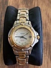 Vintage Guess Waterproof Watch Women Silver Gold Tone 50M New Battery 6"