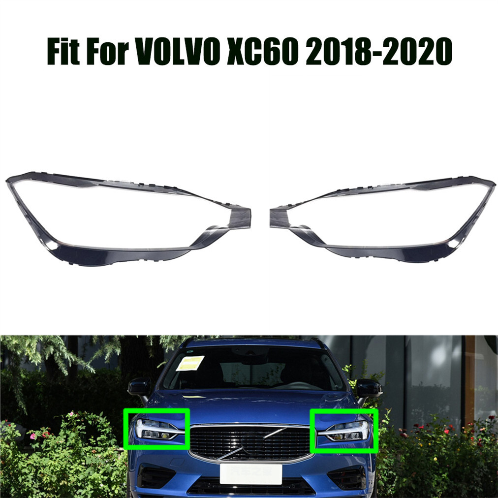 2Pcs Clear Headlight Lens Covers for Volvo XC60 2018-2020 Left Right Pair