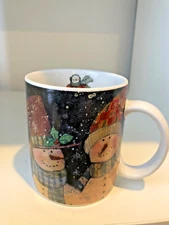 2002  Lang and Wise Susan Winget Jolly Snowman Ceramic Coffee Mug (SW #35)