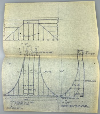 14''x11'' 1962 Vintage Blueprint Architectural Rendering MID-CENTURY Holiday Inn J