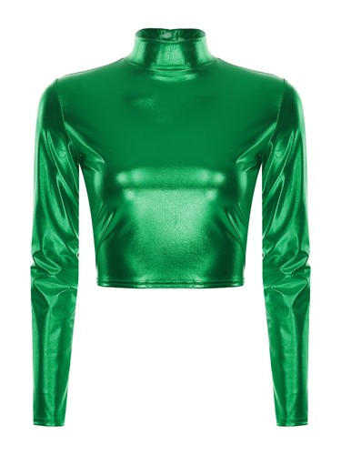 Womens Crop Top With Shorts Booty Outfit Swimsuit 2PCS Party Metallic Dancings - 第 16/57 張圖片