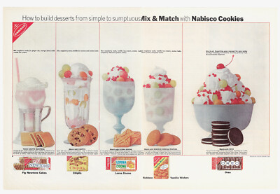 Nabisco Cookies Print Ad Vintage Advertisement Oreo Lorna Doone Fig Newtons 1963