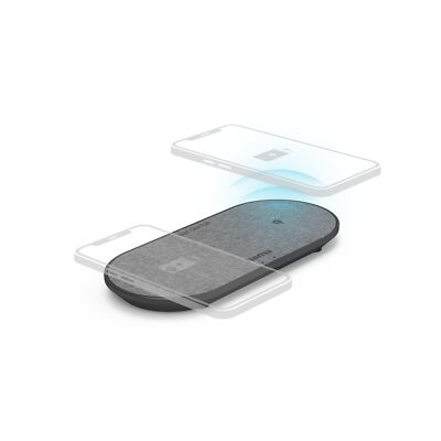 Hama Wireless Qi Handy Schnellladegerät FC10 Duo kabellos Induktion Ladestation