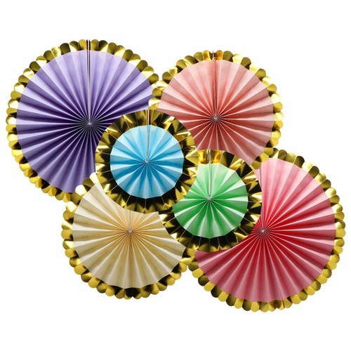 Paper Fan SET Wedding Birthday Party Home Baby Shower Retro Photo Prop Decor - Picture 30 of 94