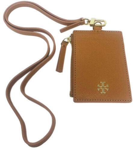 Tory Burch Womens 64569 Leather Emerson Lanyard ID Case Wallet, Beige 8867-4 - Picture 1 of 1