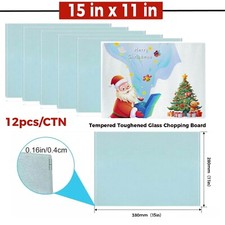 12pcs Sublimation Blank Tempered Glass Cutting Board White Coating Rough