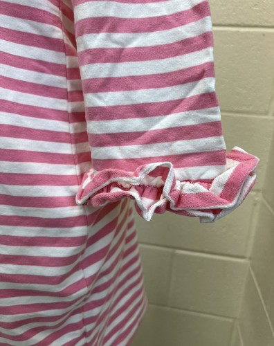 NEW Smock A Dot Kids Pink & White Striped Ruffled LongSleeve Dress Size XS *mark - Picture 8 of 12