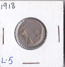 1918 Buffalo Nickel Acid Dated L5