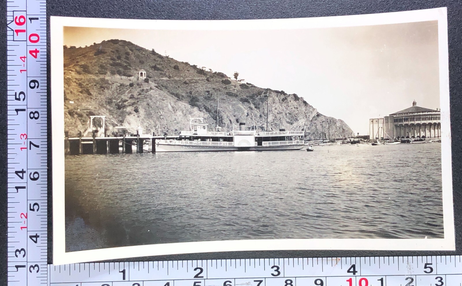 Paddle Boat Steamship Bay Water Ocean Docked Mountains Photo Snapshot