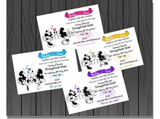 10 Handmade Personalised Wedding Invitations Day / Evening Invites Disney Theme
