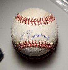 Autographed Baseball game used PEYTON WILSON Kansas City Royals 