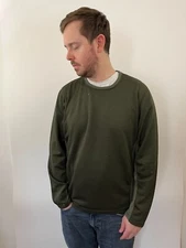 REI  Fleece Lined Heavy Weight Base Layer Pullover Fall Shirt Mens Large Green