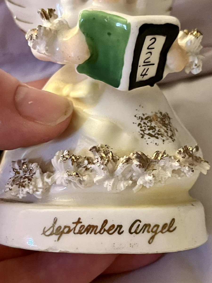 Vintage Ceramic Napco September Angel Figurine Made In Japan A1369