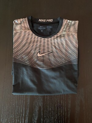 Nike Pro Combat Shirt Black With Reflective Stripes Size S (NEW