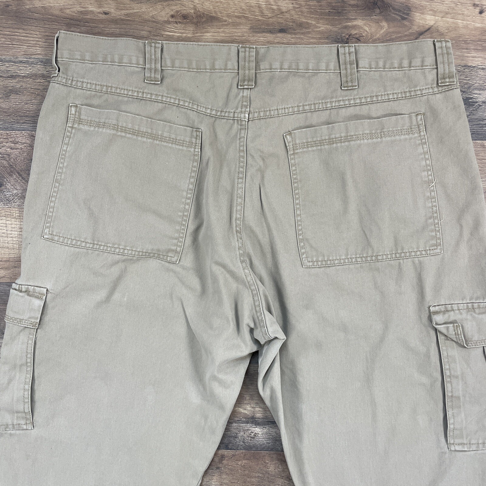Wranglers Cargo Pants Mens 40x30 Beige Khaki Tan Denim Outdoor 70LEWGR