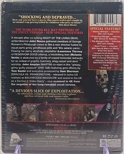 Midnight (Blu-ray, 1982) w/Backwoods Massacre Slipcover ~ John Russo, Tom Savini - Picture 6 of 12