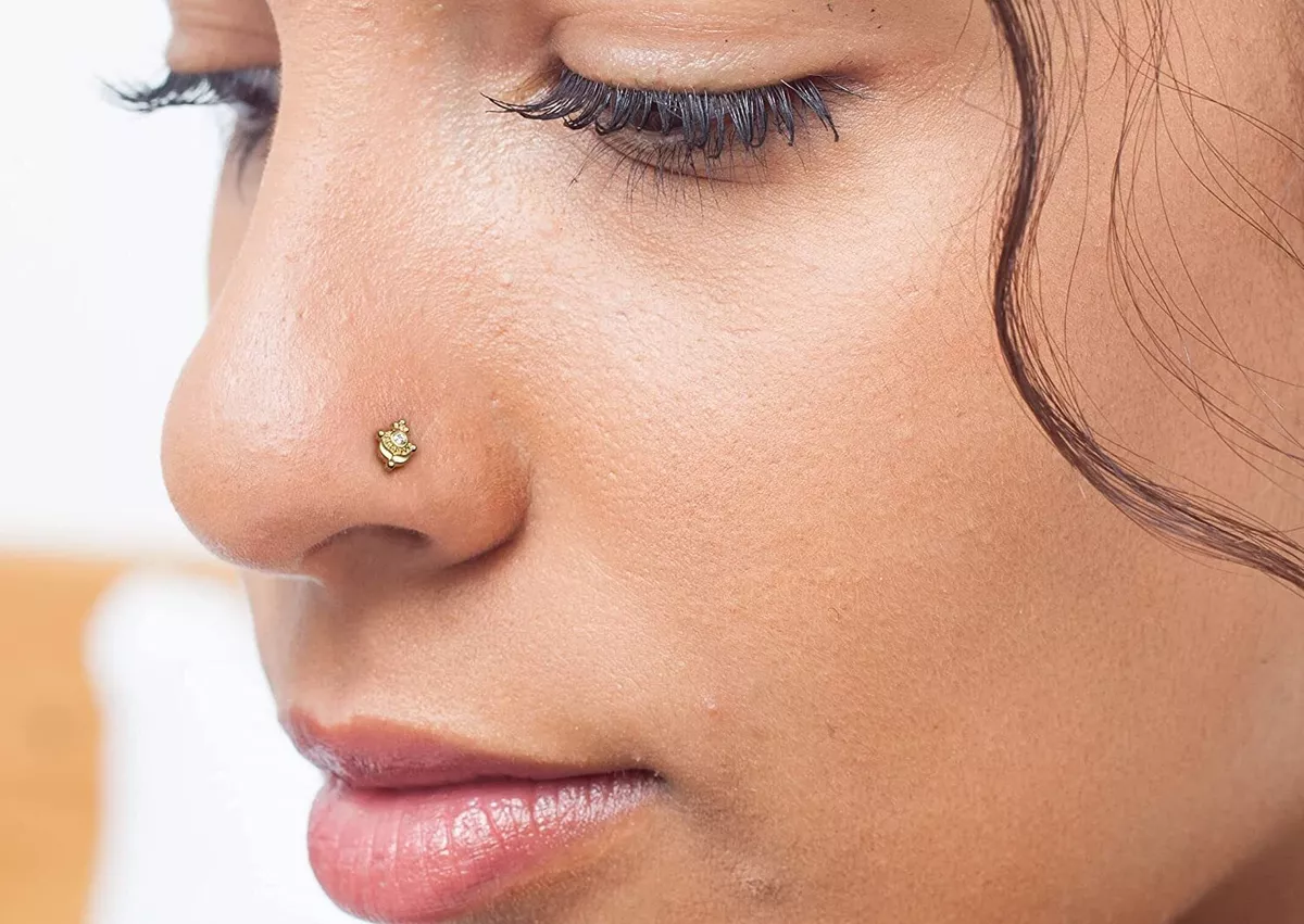 Buy Gold Nose Ring 14k, Nose Ring Gold, Nose Ring Solid Gold, Nose Hoop Gold,  Nose Ring Hoop, Braided Nose Ring, Rose Gold Nose, SKU 116 Online in India  - Etsy