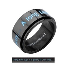 Licensed Star Wars A Long Time Ago Stainless Steel Spinner Band Ring