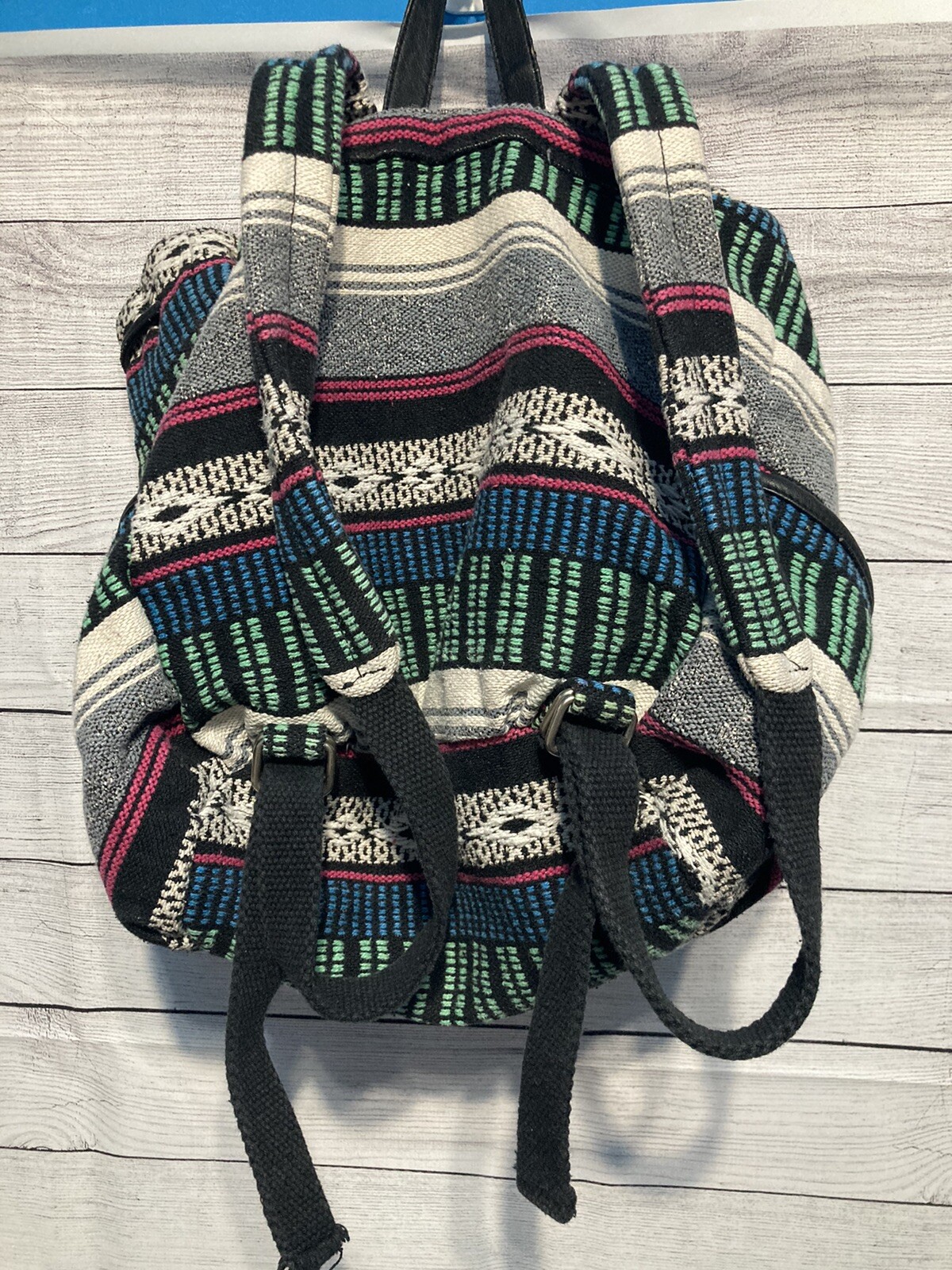 American Eagle Backpack Multicolored Striped Purs… - image 3