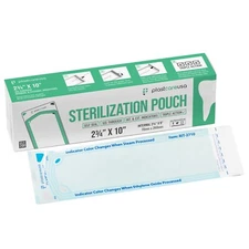 2,000 2.75" x 10" Self-Sealing Sterilization Pouches for Autoclave (10 Boxes)
