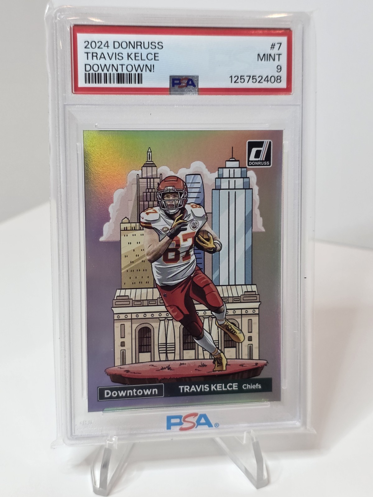 2024 Donruss Travis Kelce Downtown #7 PSA 9 Kansas City Chiefs