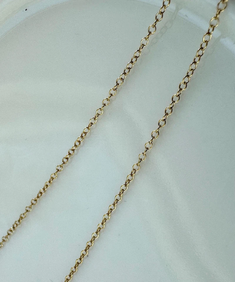 Cadena Cable Redonda 1.5mm x 1.2mm Calidad Premium Llena Oro Amarillo 14K (P5877) Foto 3 de 4