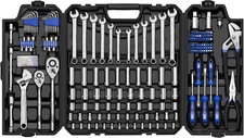 240 Pc Mechanics Tool Set SAE Metric Sockets Wrenches with Storage Toolbox