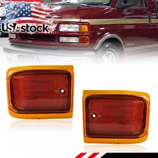2X Amber Lens Front Lower Side Marker Signal Lights For 96-02 Chevry Express Van