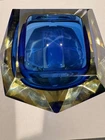 Murano Blue Faceted Ashtray - Flavio Poli vintage MCM, excellent condition
